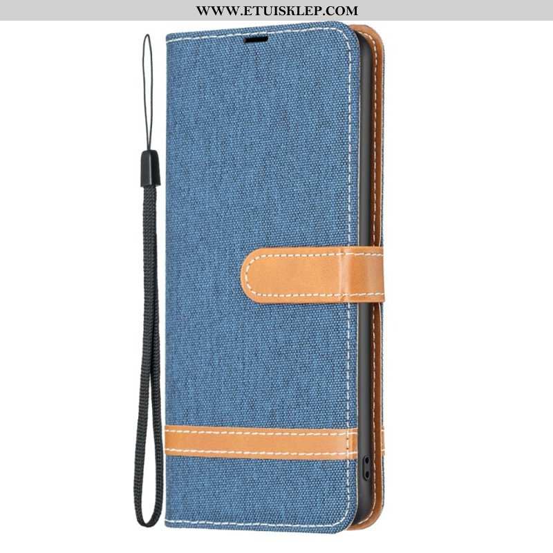 Etui Folio do Xiaomi 13 Lite z Łańcuch Tkanina Paska